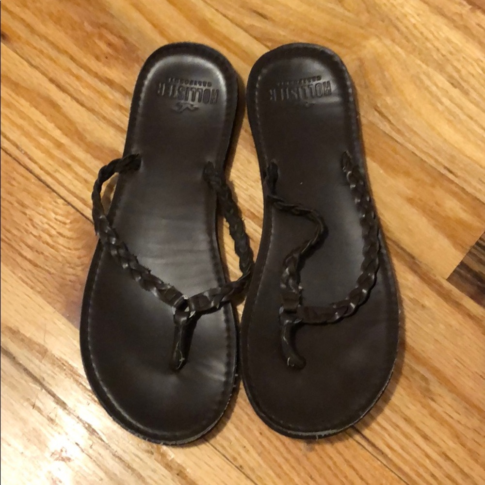Hollister tan leather sandals